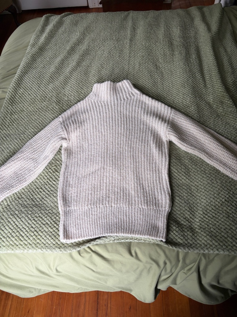 Alfani Cream Ribbed Turtleneck Sweater
